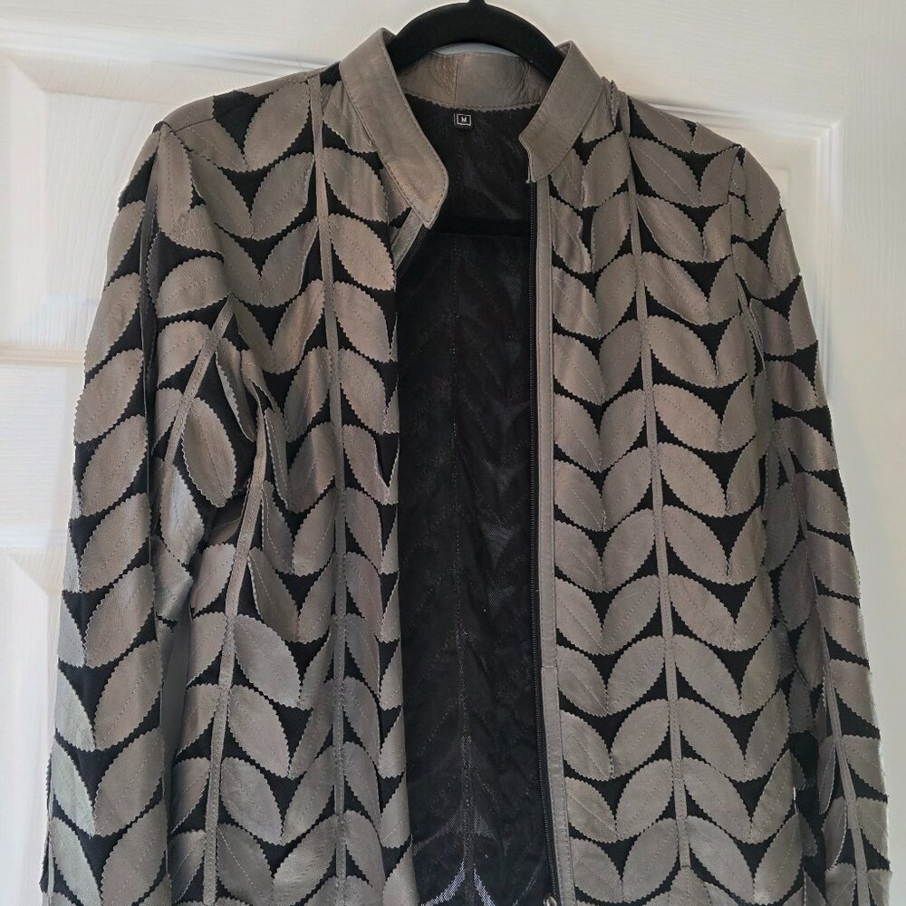 Private Label-Leather leaves jacket-size M